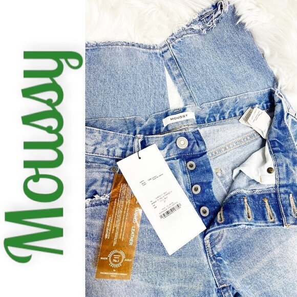 NWT MOUSSY Vintage Melvin Tapered Buttonfly High Waist Busted Knee Jeans Size 27 - Picture 5 of 9